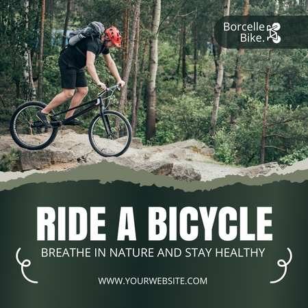 Promoção de bicicletas e estilo de vida saudável Instagram Modelo de Design
