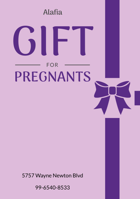 Gift for Pregnant Offer with Present Boxes with Bows Flyer A7 Design Template