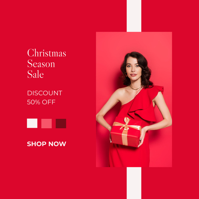 Ontwerpsjabloon van Instagram van Christmas Season Sale