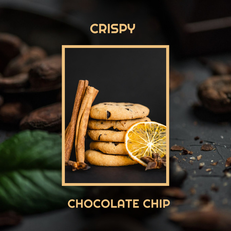 Ropogós, ízletes csokis keksz ajánlata Instagram tervezősablon