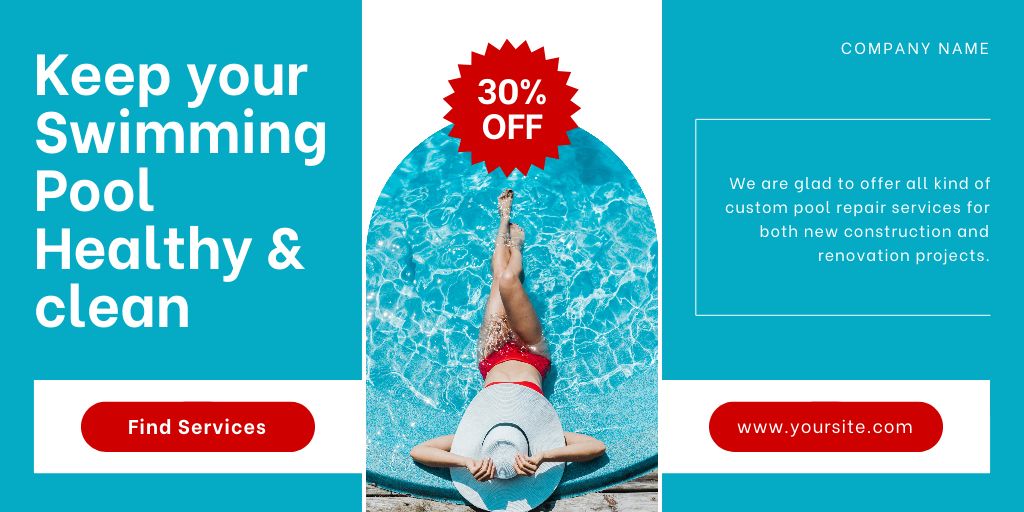 Hygienic Pool Cleaning Twitter Design Template