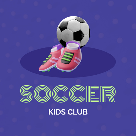 Çocuklar İçin Tanınmış Futbol Kulübü Üyeliği Promosyonu Animated Logo Tasarım Şablonu