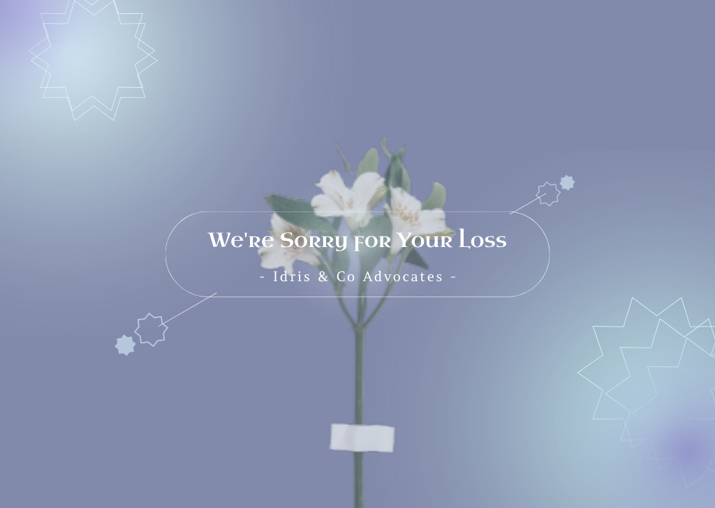 Card We're Sorry for Your Loss Card Design Template