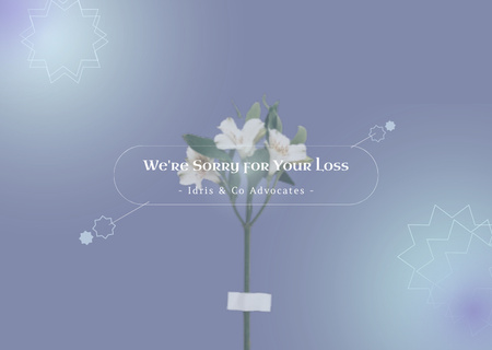 Designvorlage Card We're Sorry for Your Loss für Card