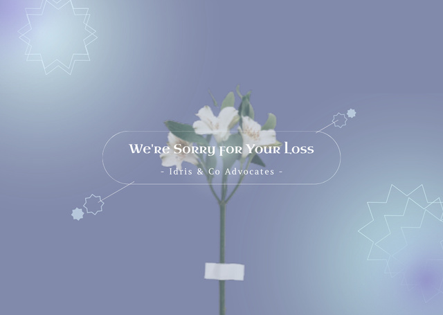 Card We're Sorry for Your Loss Card Design Template