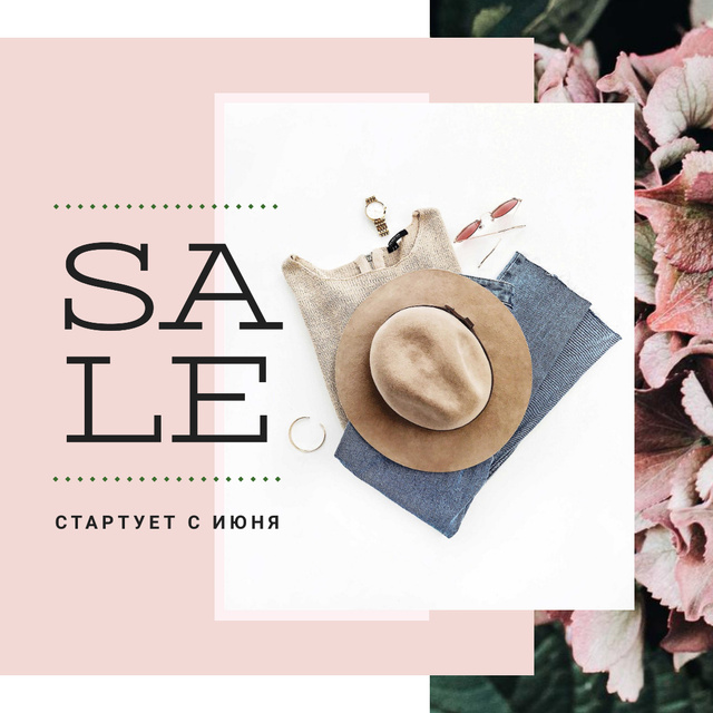 Sale Offer with Stylish female outfit Instagram tervezősablon