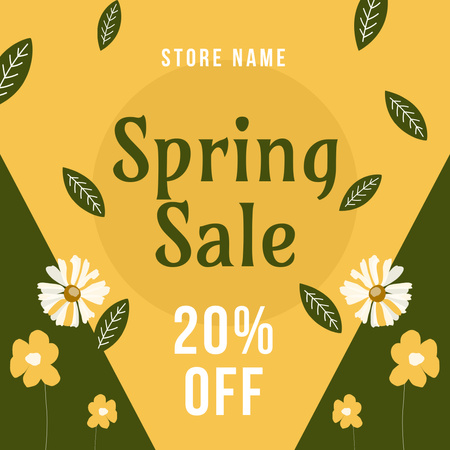 Template di design Spring Sale Offer with Flowers Instagram
