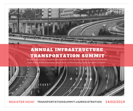 Ontwerpsjabloon van Medium Rectangle van Aankondiging van de jaarlijkse top over infrastructuurvervoer