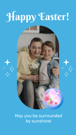Easter Family Greeting With Bouquet Instagram Video Story Design Template