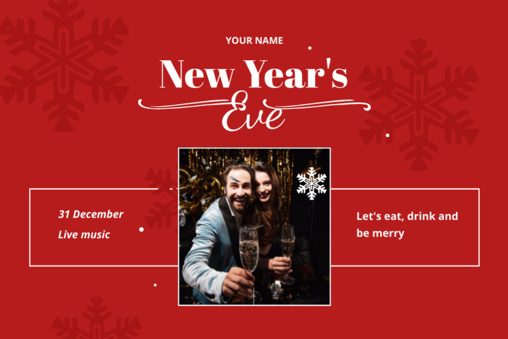 Fun-filled New Year's Eve Party With Quote Flyer 4x6in Horizontal Tasarım Şablonu