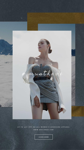Plantilla de diseño de Fashion Ad with Woman in Stylish Clothes Instagram Video Story 