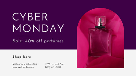 Platilla de diseño Cyber Monday Sale with Discount on Perfumes Full HD video