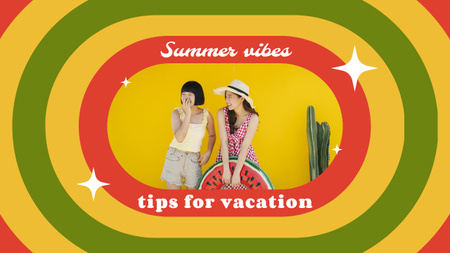 Plantilla de diseño de inspiración de verano con chicas jóvenes con estilo Youtube Thumbnail 