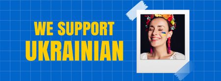 Plantilla de diseño de We Support Ukrainian Army Facebook cover 