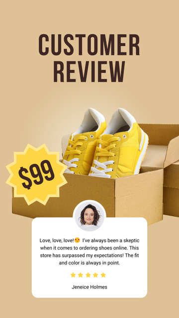 Customer Review on Adaptive Shoes Instagram Story Šablona návrhu