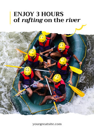 Template di design People on Rafting  Postcard A6 Vertical