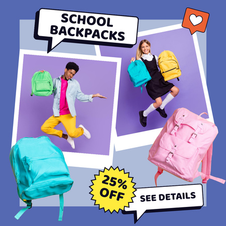 Innovative Discount for Back to School Offer Animated Post Design Template
