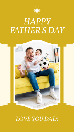 Father's Day with Happy Dad and Son Instagram Story Design Template