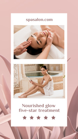 Platilla de diseño Beautiful Woman Having Face Massage In Spa Salon Instagram Video Story