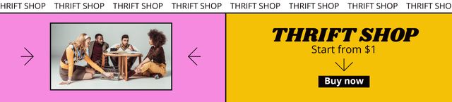 Hipsters for Thrift Shop Retro Design Ebay Store Billboard Tasarım Şablonu