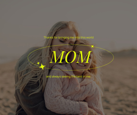 Mother's Day Greeting for My Mom Facebook Design Template