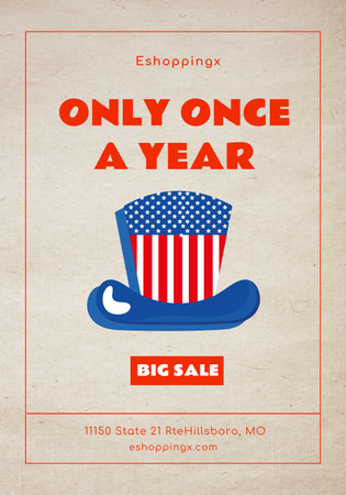 Don't Miss Impressive USA Independence Day Sale Announcement Poster 28x40inデザインテンプレート