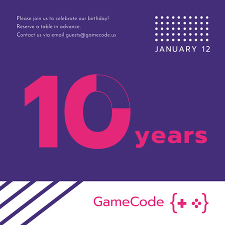 Platilla de diseño Video Games company anniversary Instagram AD