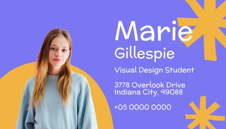 Visual Design Student Introductory Card Business Card US Design Template