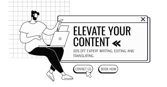 Platilla de diseño Budget-friendly Content Writing And Translating Service Offer Facebook AD
