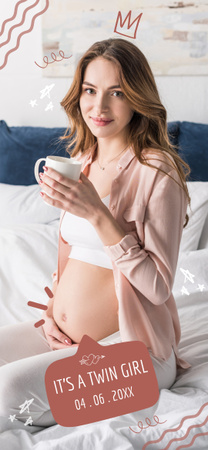 Designvorlage Junge Frau schwanger mit Zwillingen für Snapchat Moment Filter