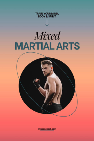 Mixed Martial Arts Course Promotion Pinterest Design Template