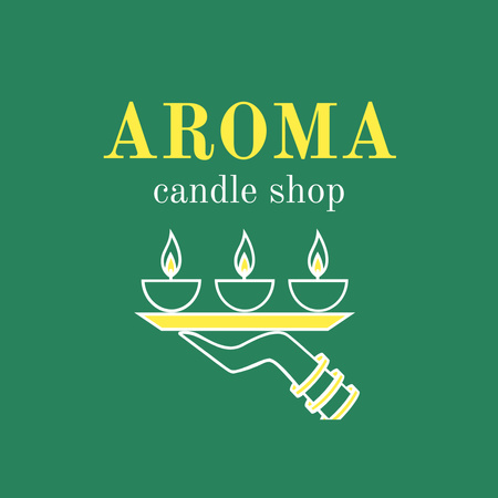 Emblem of Candle Shop Logo 1080x1080pxデザインテンプレート