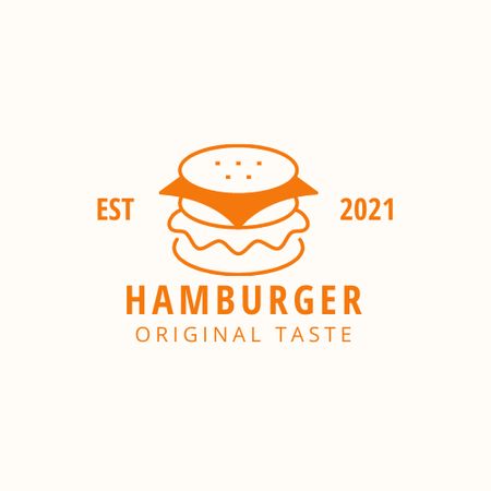 Designvorlage Fast Food Offer with Tasty Burger für Logo