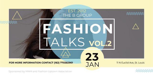 Fashion talks announcement with Stylish Woman Image Design Template