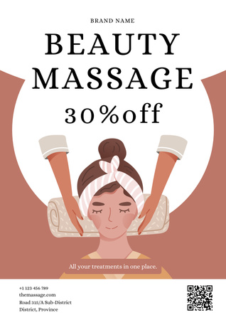 Illustration of Woman at Spa Poster Design Template