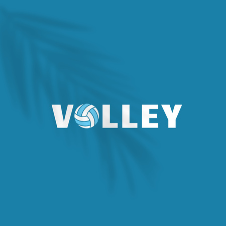 Platilla de diseño volleyball logo design with ball Logo