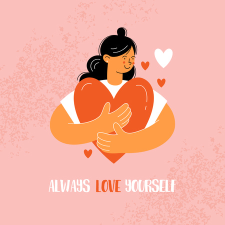 Girl Power Inspiration with Woman holding Heart Instagram tervezősablon