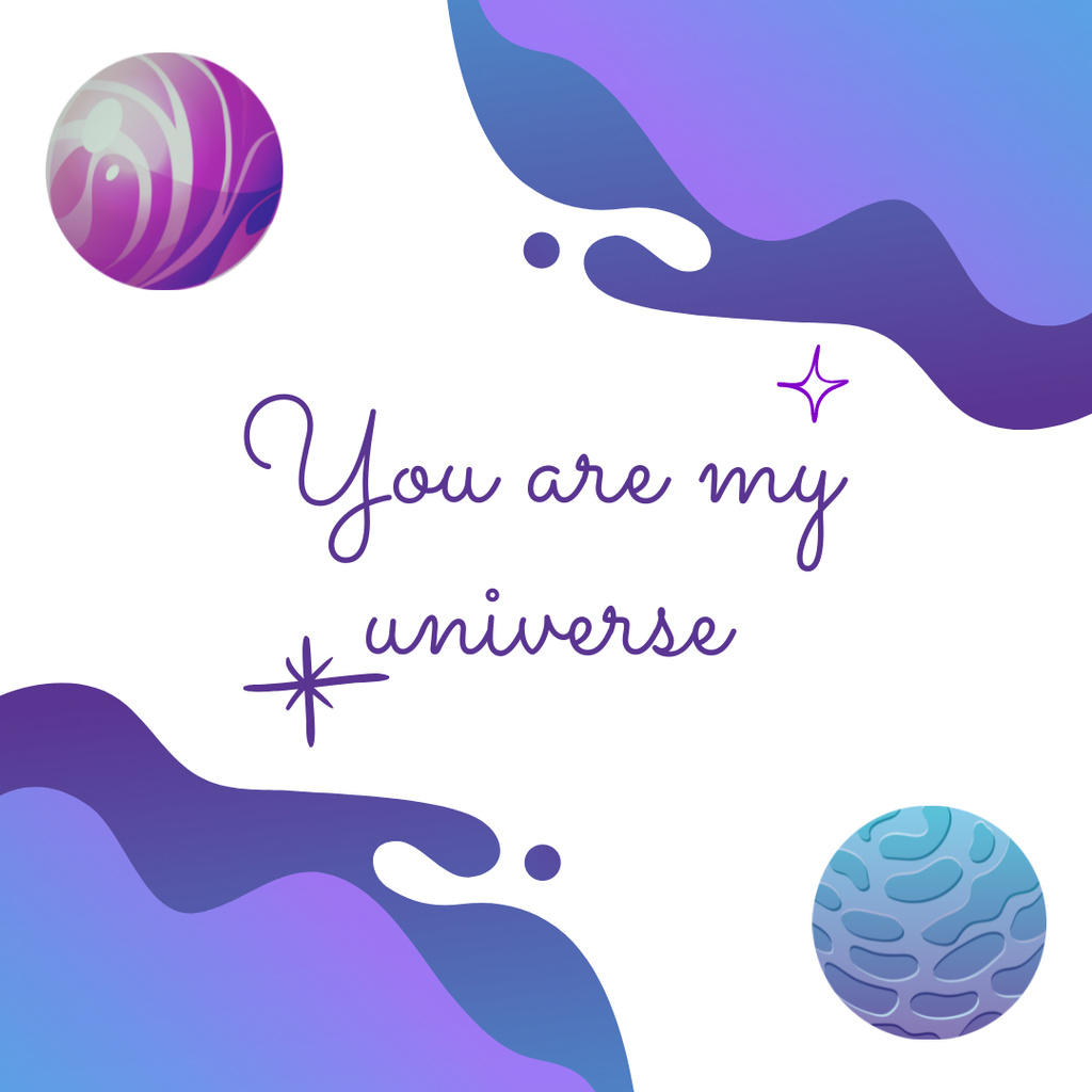Designvorlage Inspirational Quote about Universe für Instagram