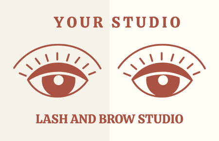 Offer of Lash and Brow Services Business Card 85x55mm Design Template