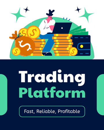 Trading Platform for Crypto Trading Instagram Post Vertical Design Template
