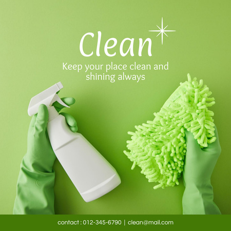 Modèle de visuel Offre de service de nettoyage de la maison et de la vie - Instagram