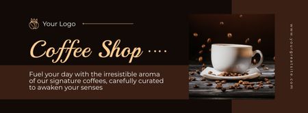 Designvorlage Exquisites Coffeeshop-Angebot mit Beschreibung für Facebook cover