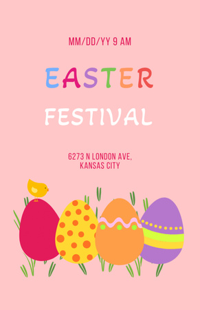 Holiday Easter Fest Announcement Invitation 5.5x8.5in Design Template