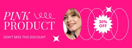 Designvorlage Zeitlich begrenztes rosa Kosmetikprodukt mit Rabatt für Facebook cover