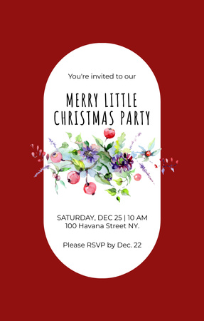 Christmas Festivity with illustrated decor Invitation 4.6x7.2in Design Template