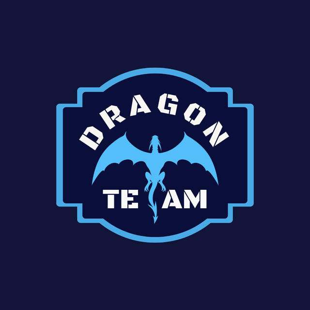 Sport Club Emblem with Dragon Logoデザインテンプレート