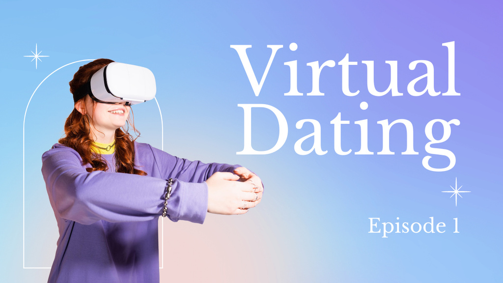 Virtual Dating With Glasses Youtube Thumbnail Design Template