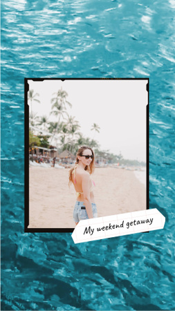 Young Girl on Seacoast Instagram Video Story Design Template