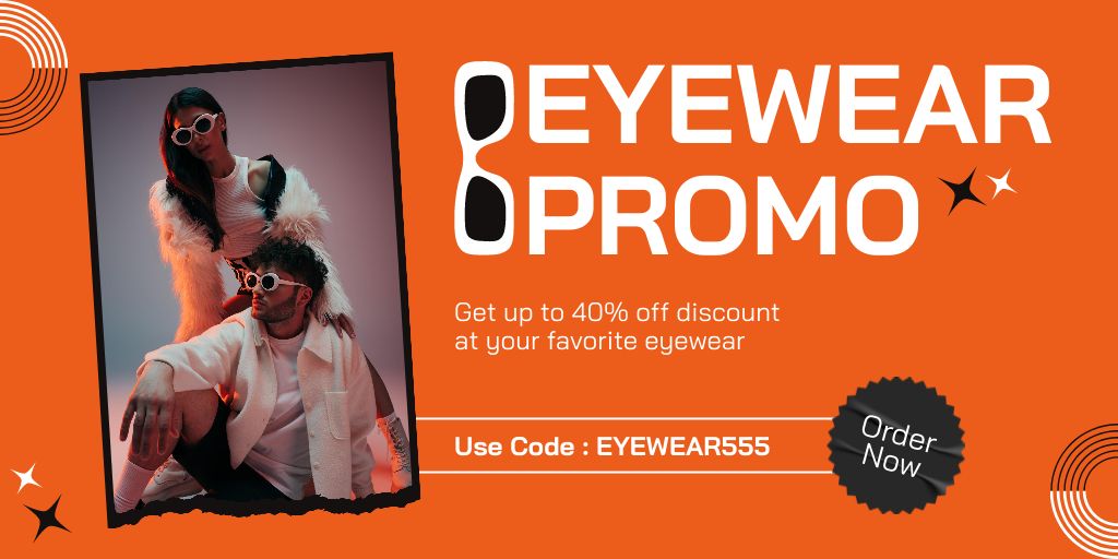 Modèle de visuel Promo Discounts on Favorite Fashion Glasses - Twitter
