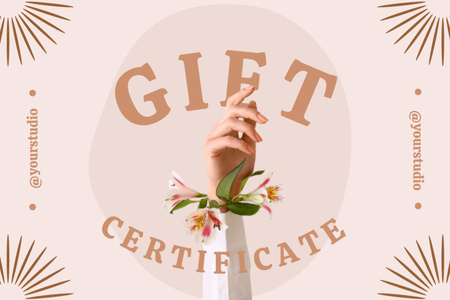 Ajándékutalvány szépségszalon szolgáltatásaihoz Gift Certificate tervezősablon